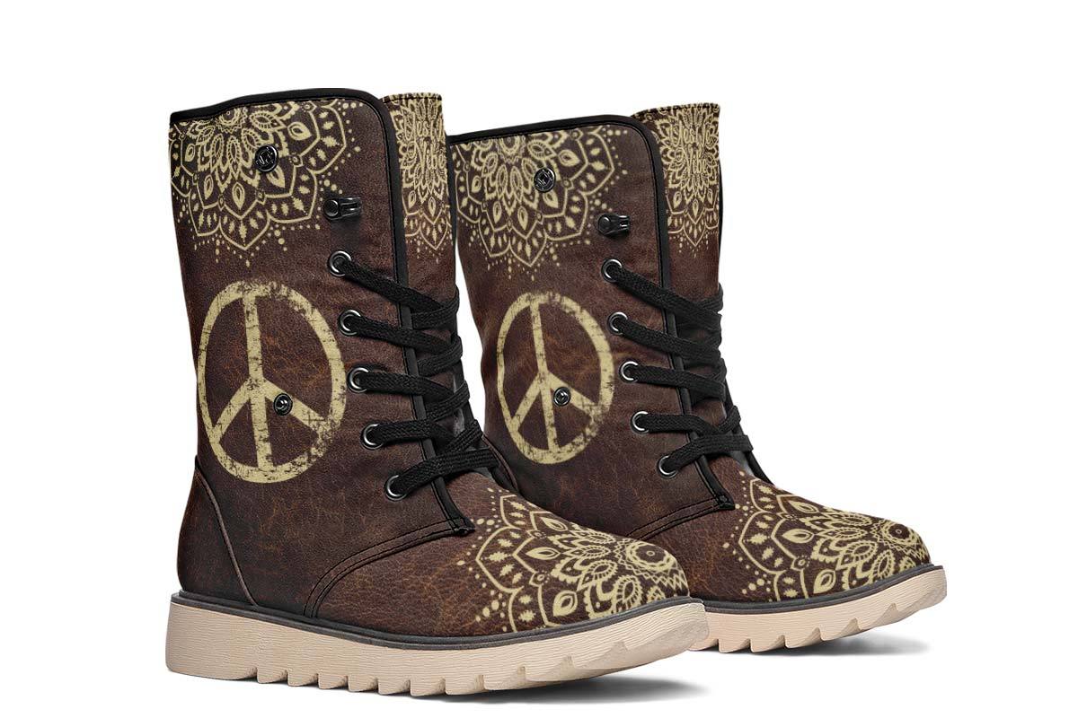 Peace Sign Mandala Brown