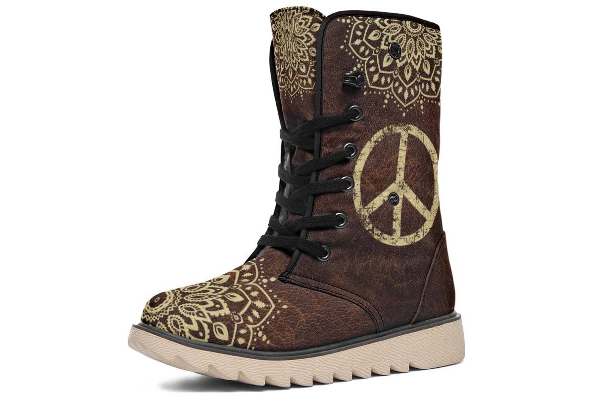 Peace Sign Mandala Brown