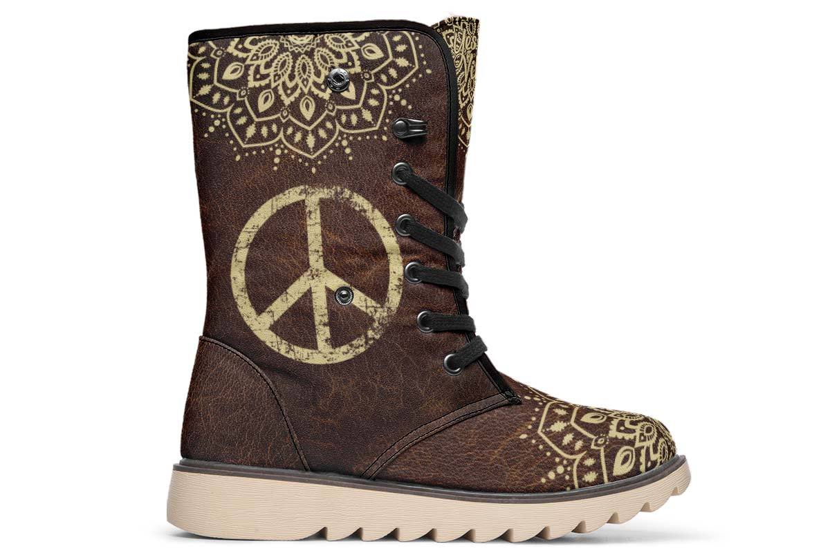 Peace Sign Mandala Brown