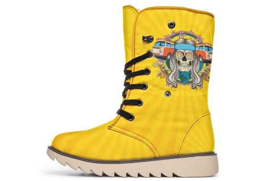 Hippie Skull Yellow Rays