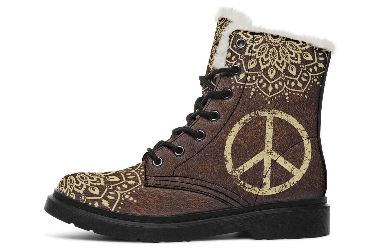 Peace Sign Mandala Brown