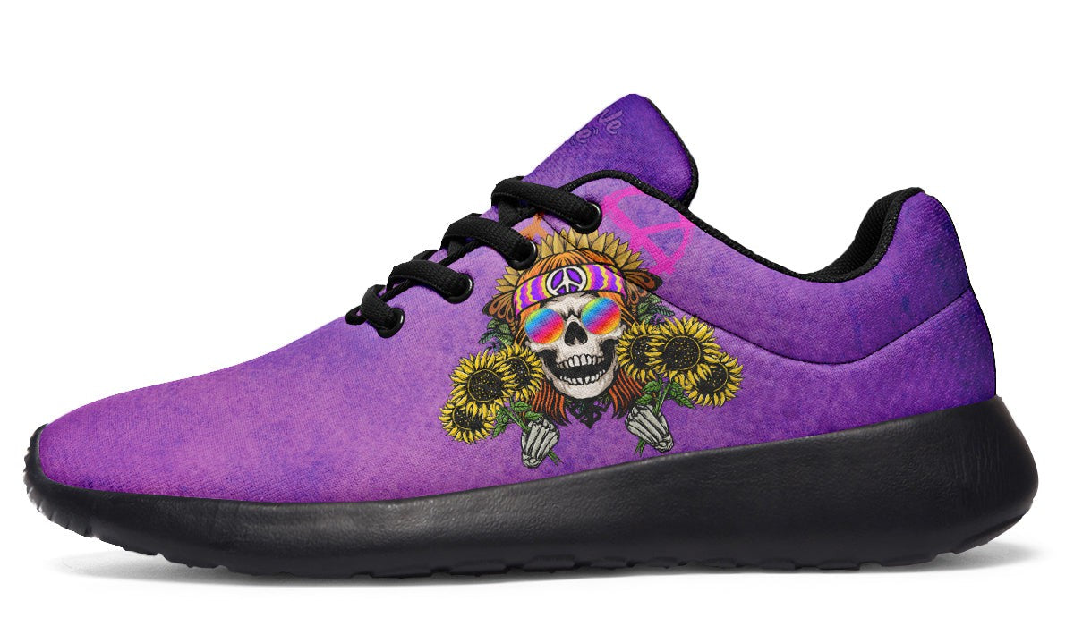 Hippie Happy Skull Sunflower Purple