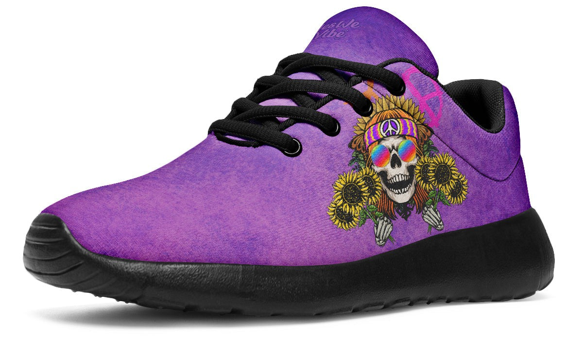 Hippie Happy Skull Sunflower Purple