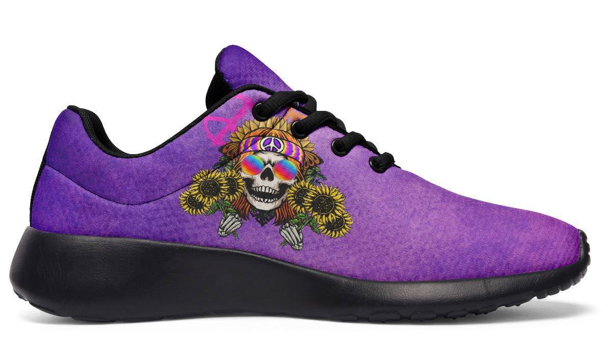 Hippie Happy Skull Sunflower Purple