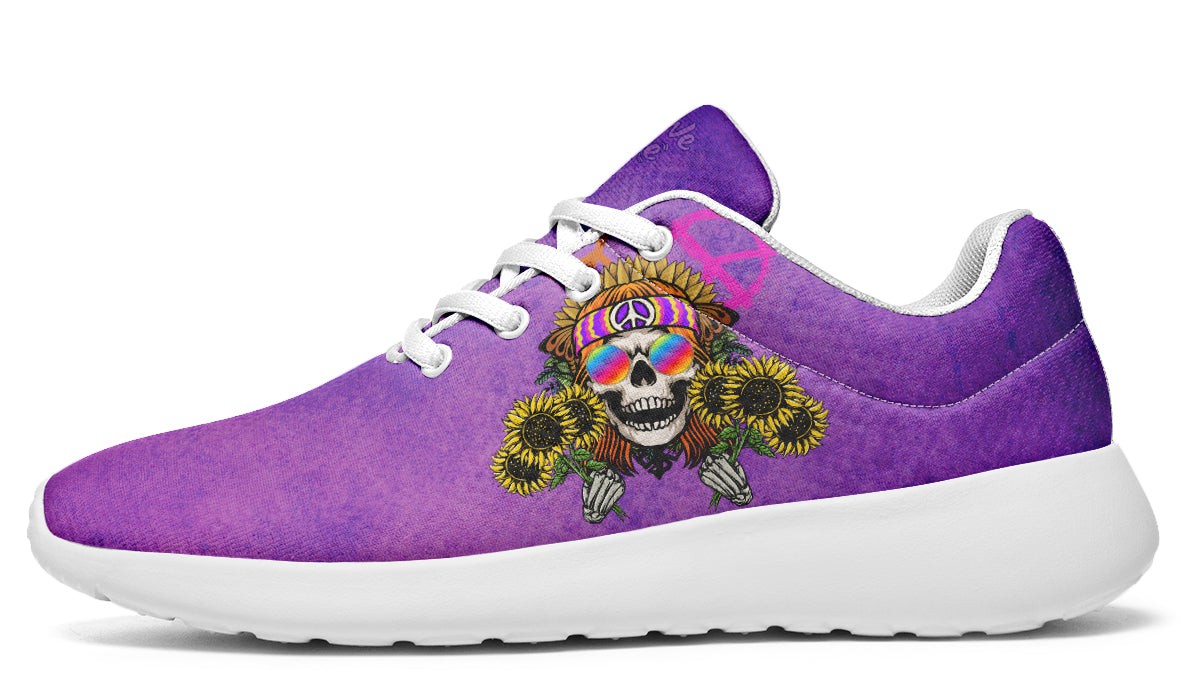 Hippie Happy Skull Sunflower Purple