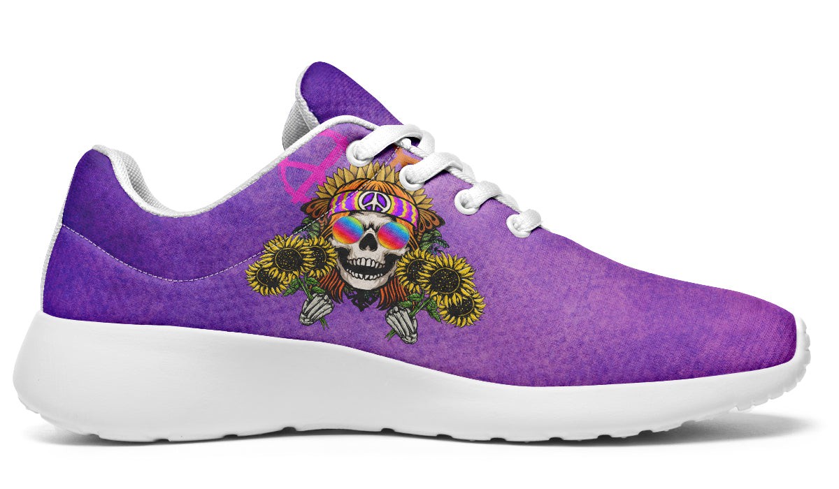 Hippie Happy Skull Sunflower Purple