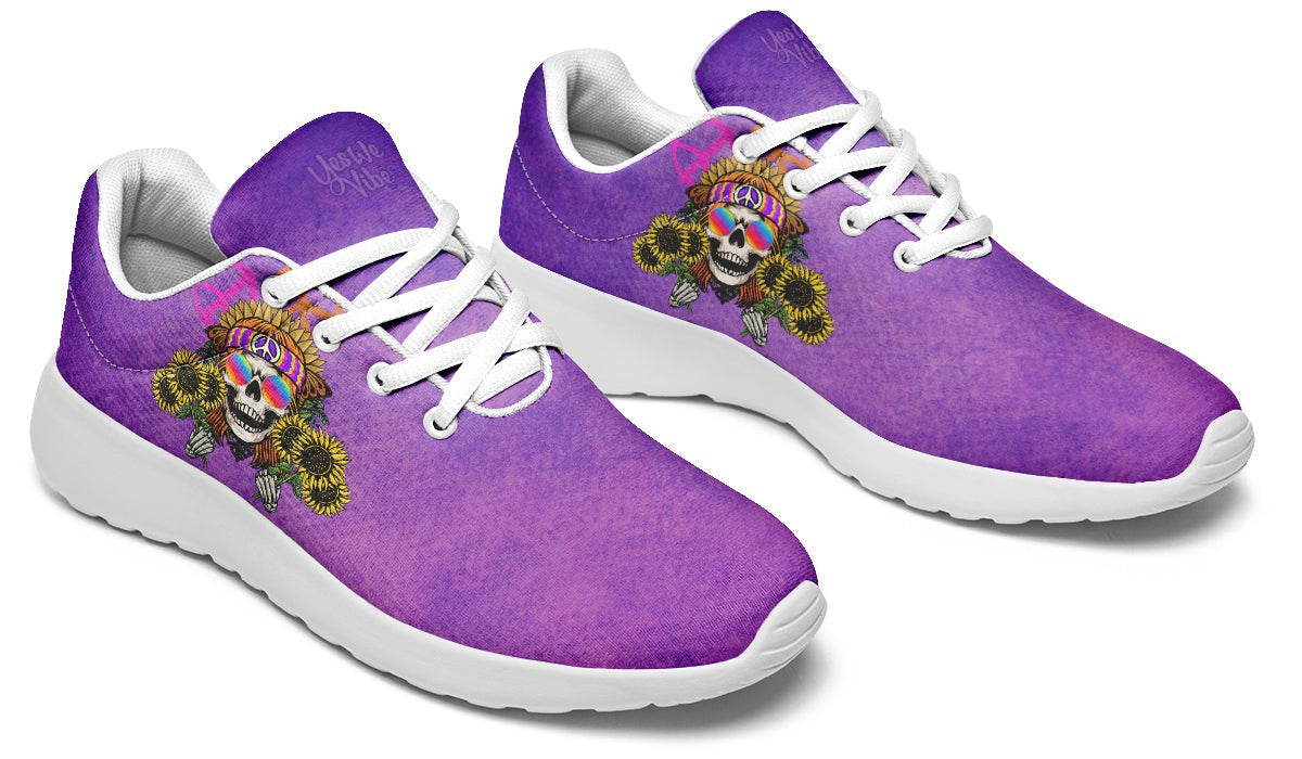 Hippie Happy Skull Sunflower Purple