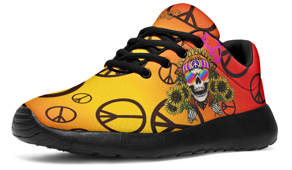 Hippie Happy Skull Sunflower Redandyellow