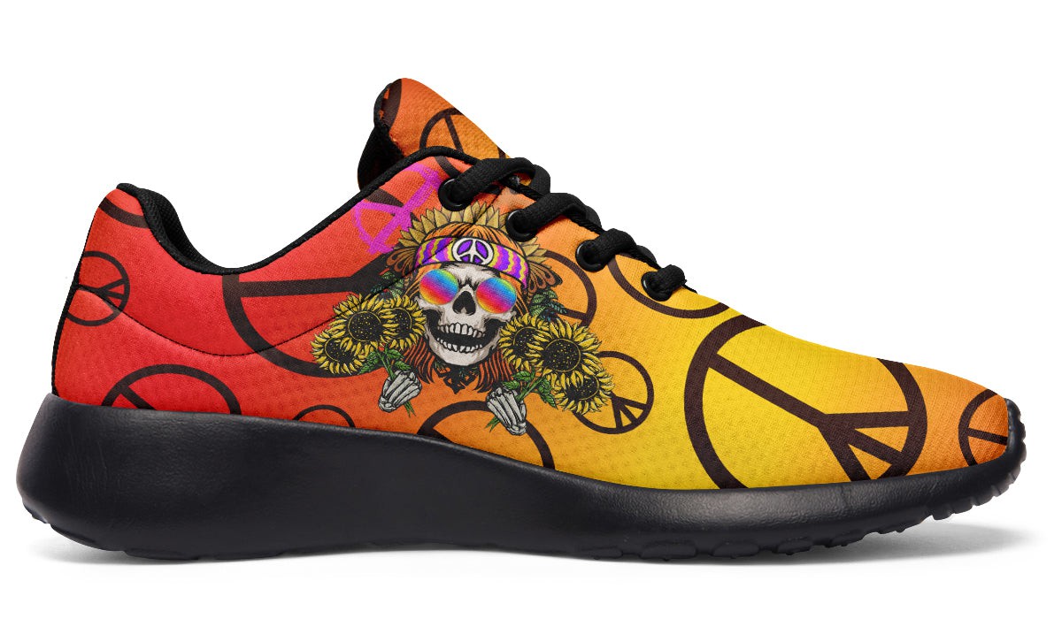 Hippie Happy Skull Sunflower Redandyellow