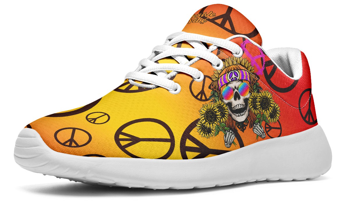 Hippie Happy Skull Sunflower Redandyellow