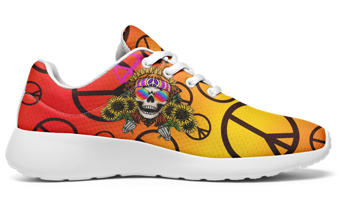 Hippie Happy Skull Sunflower Redandyellow