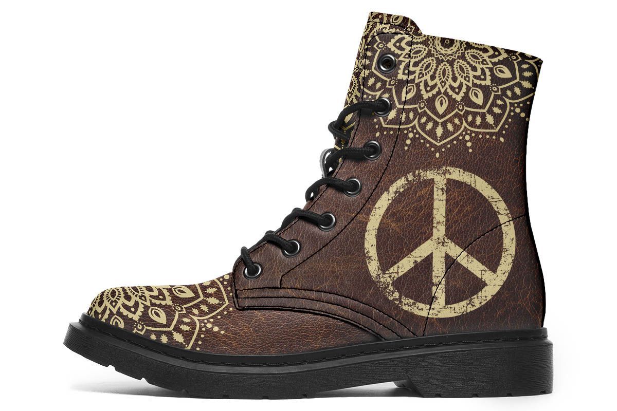 Peace Sign Mandala Brown