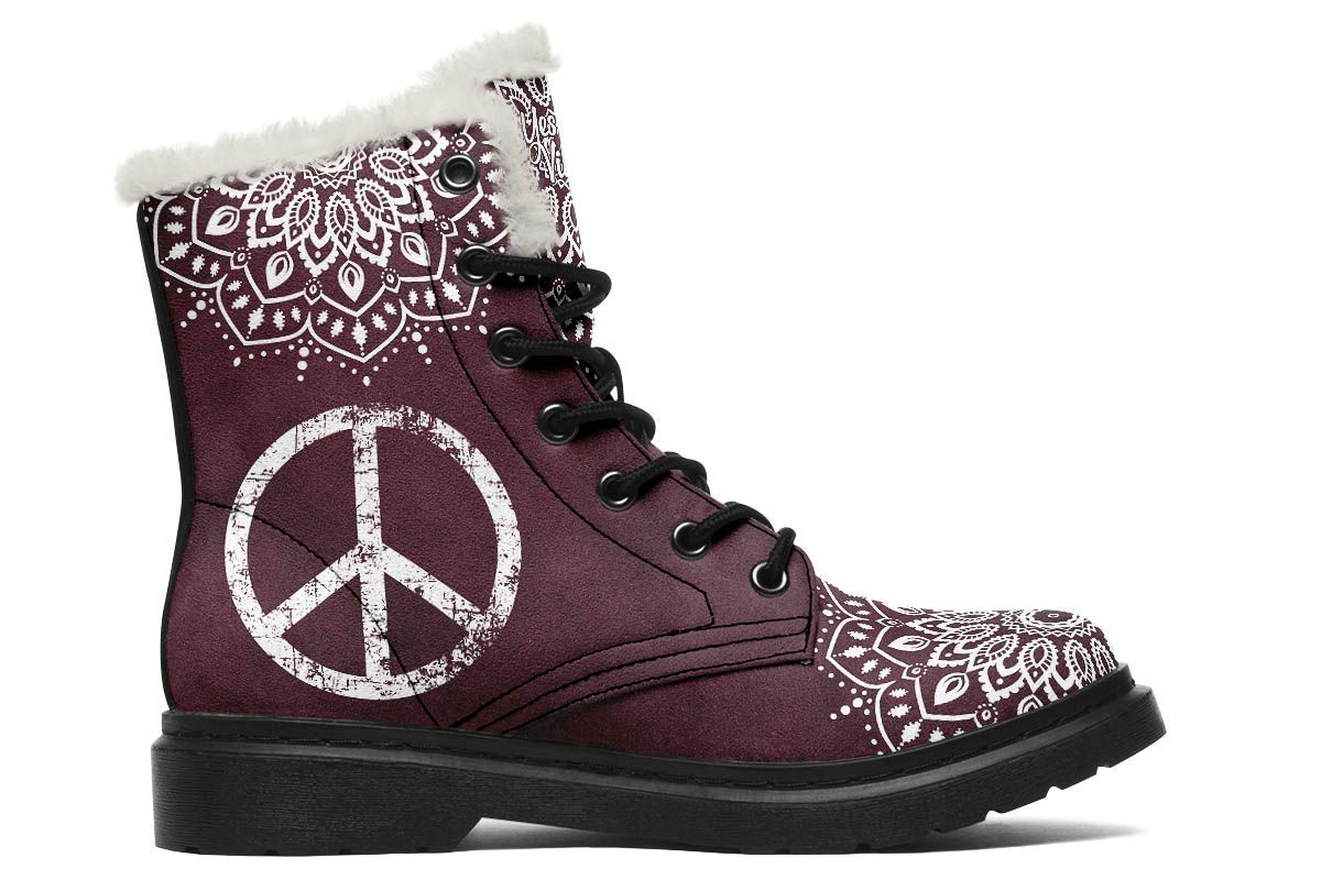 Peace Sign Mandala Red