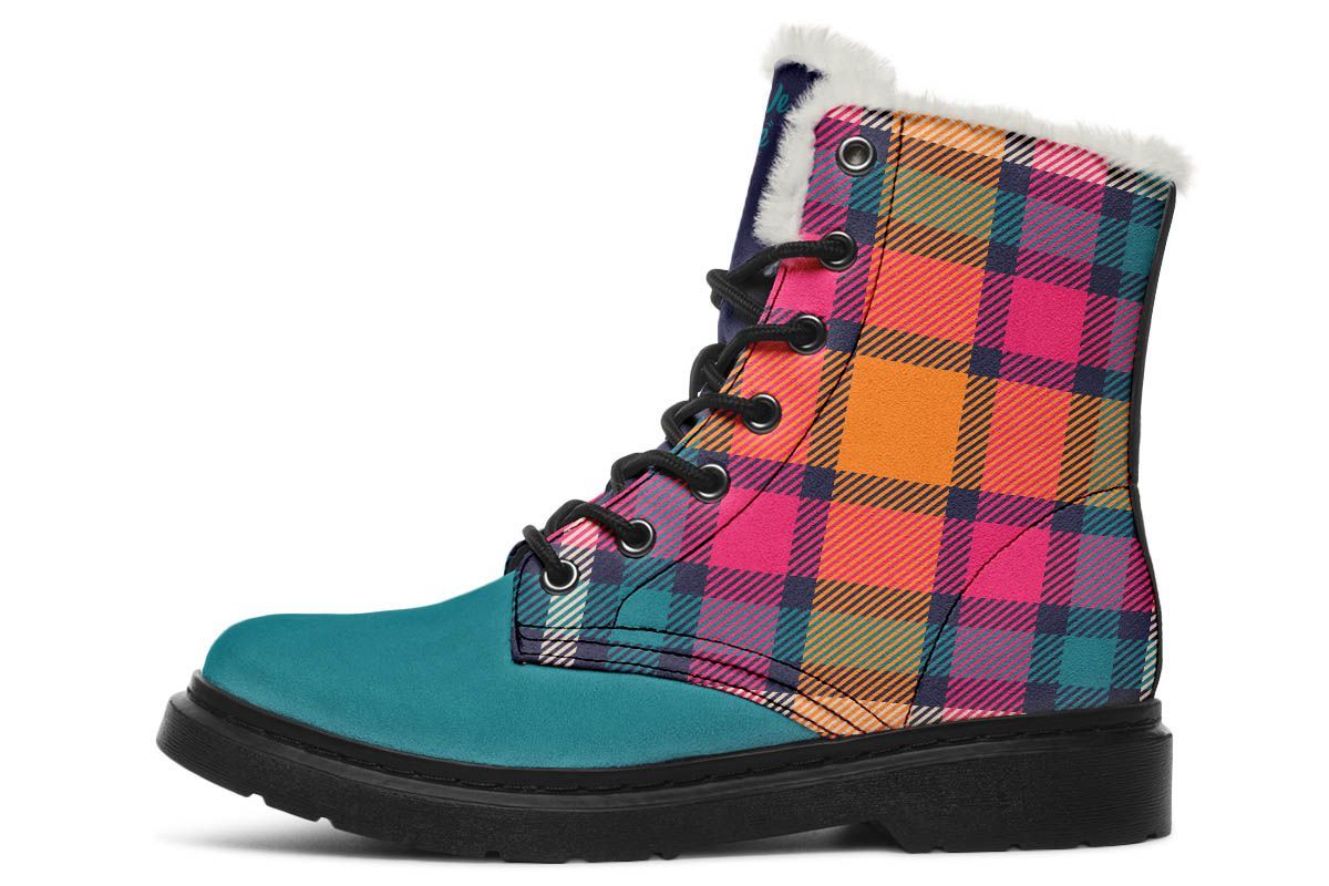 Plaid Color Navy Teal