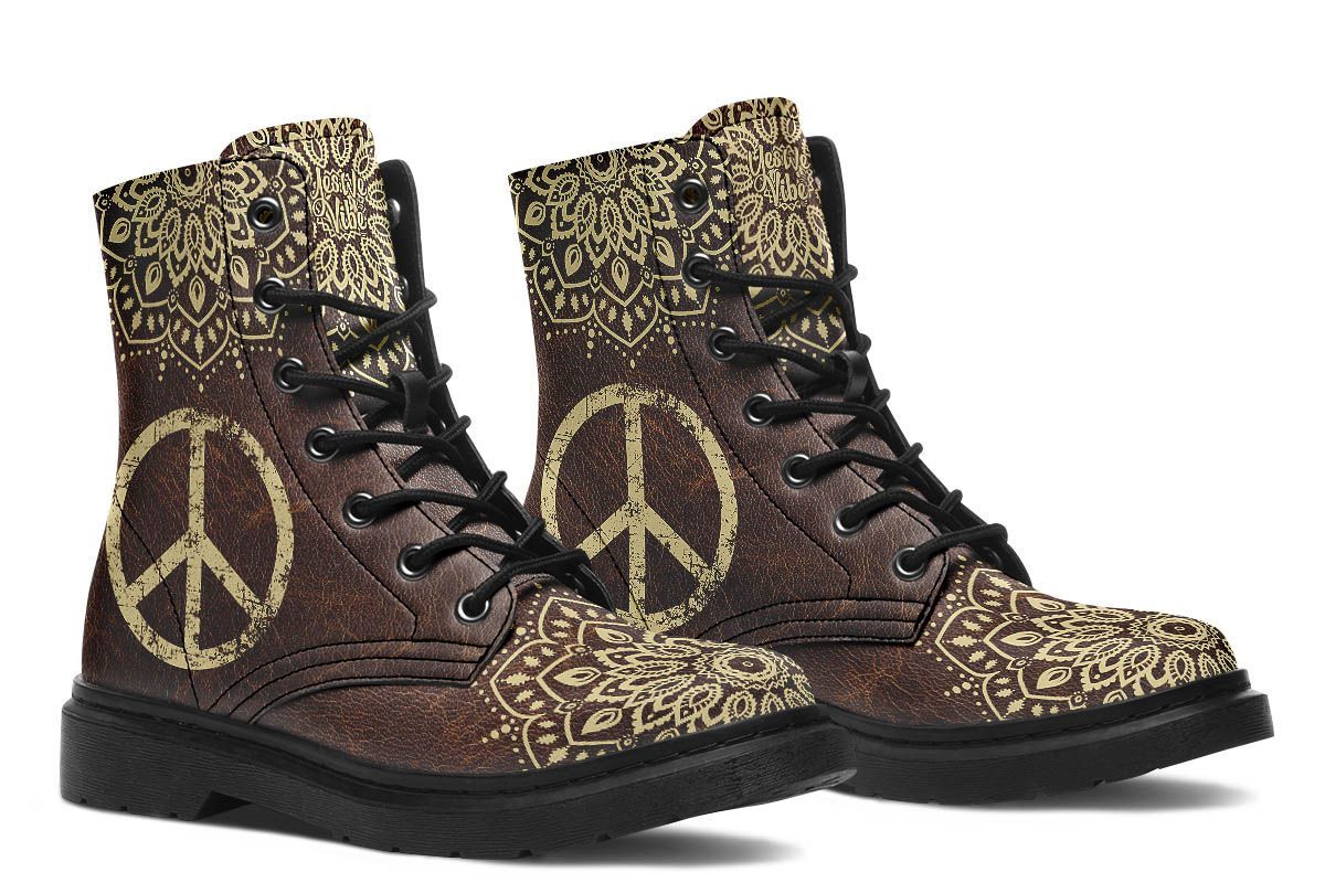 Peace Sign Mandala Brown