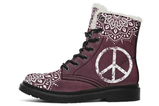 Peace Sign Mandala Red